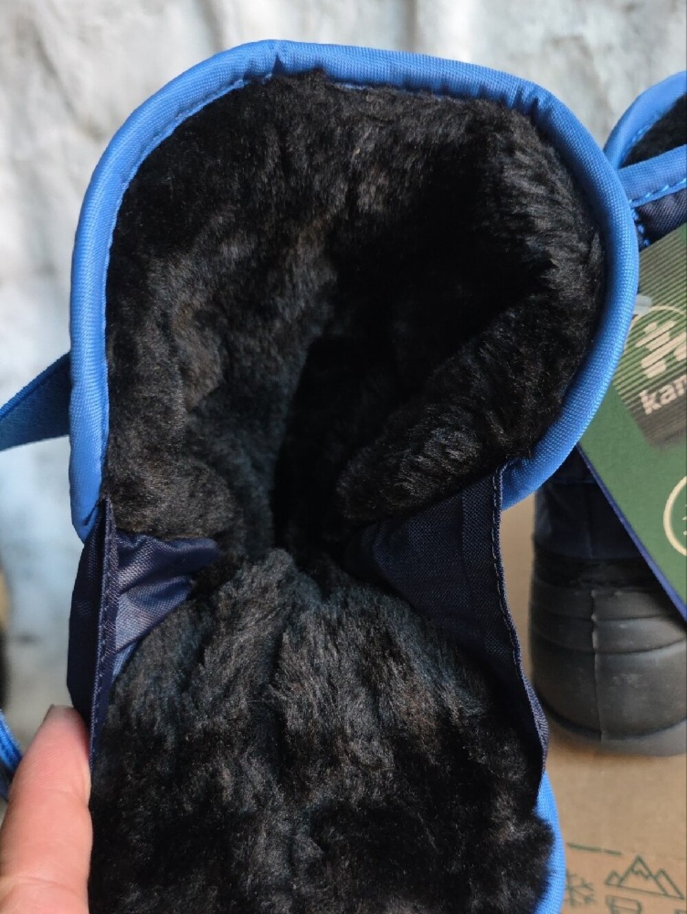 Kamik Kids Navy and Bright Blue Waterproof Snow Boots - Picture 3 of 5